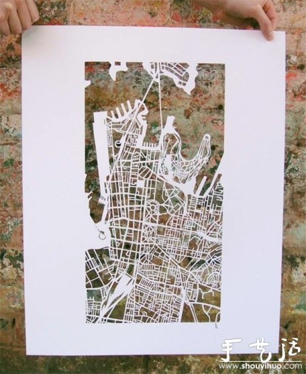 Map paper-cut art