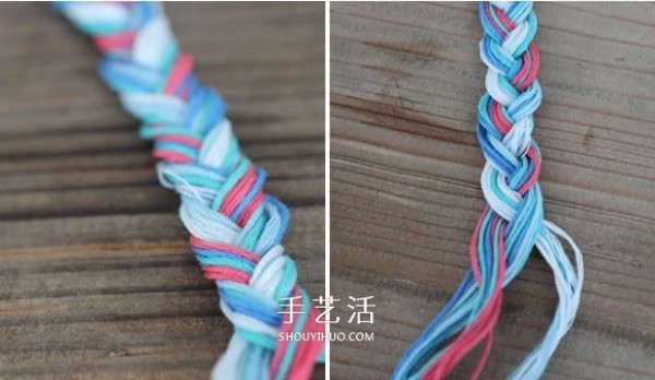 Illustrations on how to weave a three-strand rope bracelet and DIY it into a beautiful bracelet