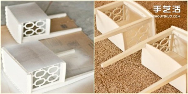 The steps to transform an old table into DIY wall cabinet shelves are super simple