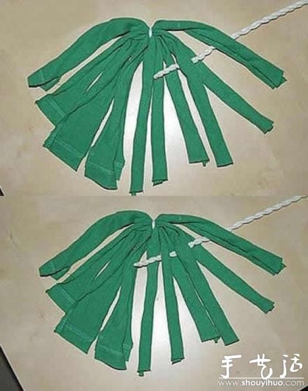 Tutorial on how to transform an old T-shirt into flip-flops