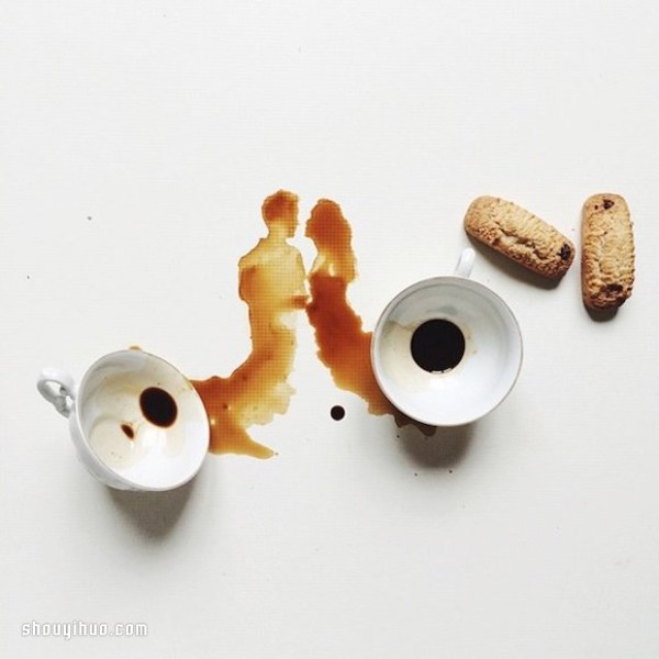 Creative Painting: Turn spilled coffee into graffiti art