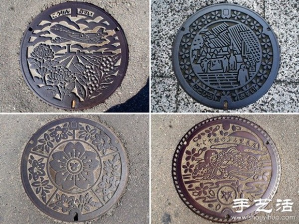 Japanese street creative manhole cover DIY design