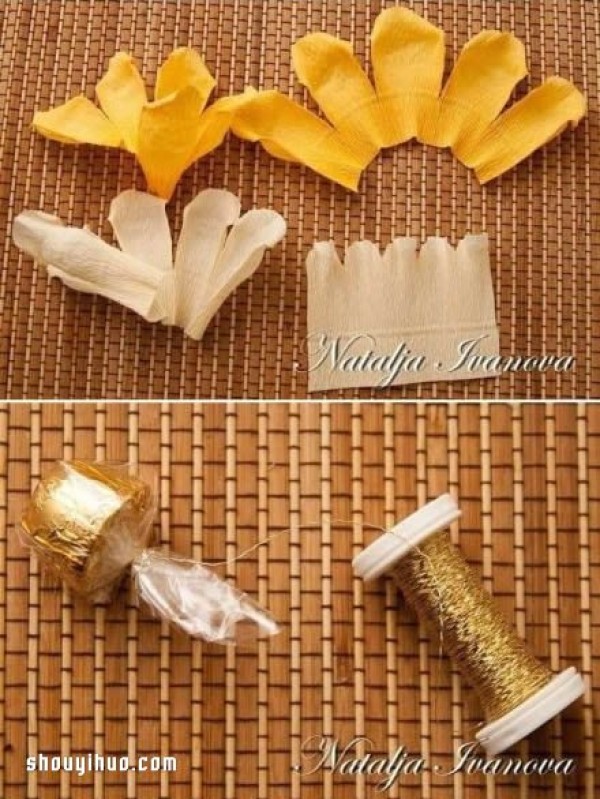 How to make crepe paper flowers, illustrated tutorials on how to fold handmade crepe paper flowers