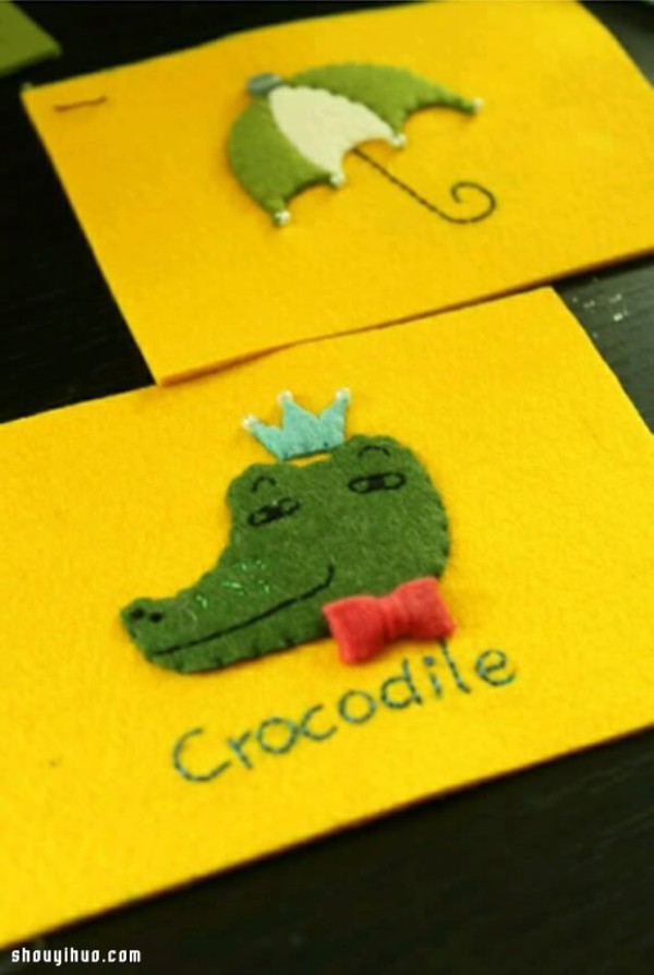 Zip cartoon crocodile pattern coin purse/handmade clutch