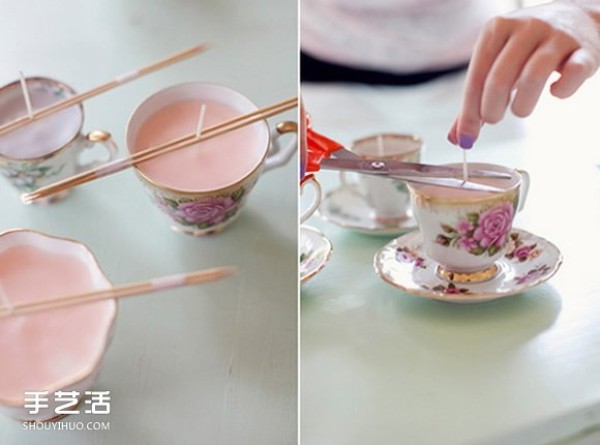 Beautiful and romantic teacup candle DIY, lighting a cup of warm candlelight