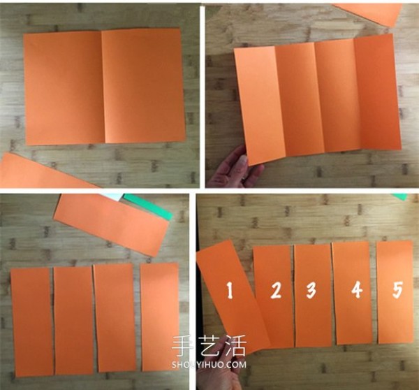 Tutorial on how to make handmade cardboard pumpkin lanterns in kindergarten