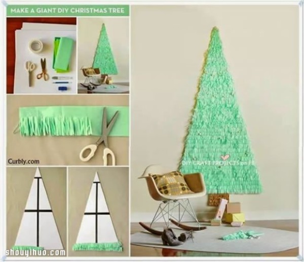 Christmas greeting card DIY production, simple paper cutting to make Christmas tree greeting card