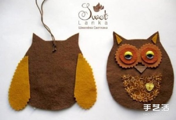 Non-woven Owl Pendant DIY Owl Ornament Fabric Making Tutorial