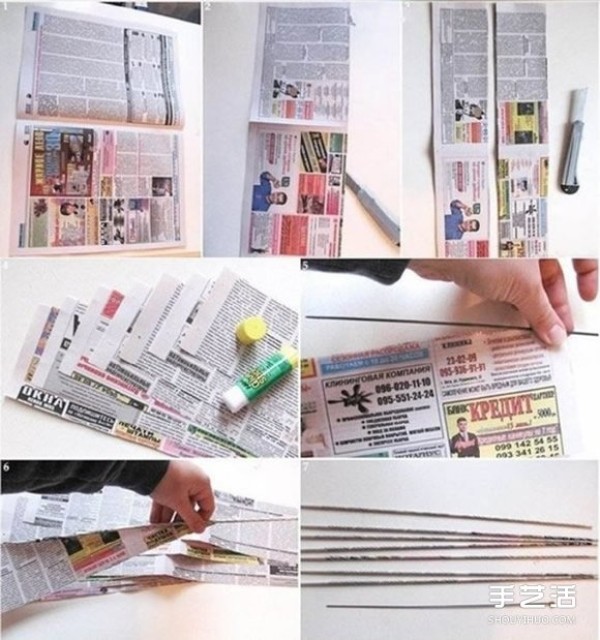 How to weave old newspapers into storage baskets by hand-woven newspaper storage baskets