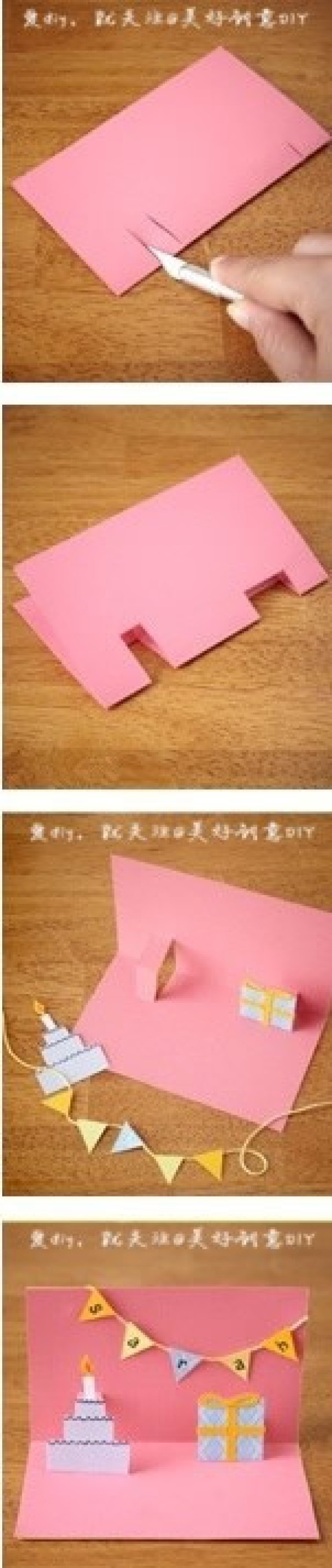 Simple three-dimensional birthday card production