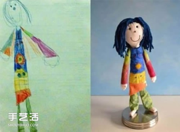 Creative handmade graffiti doll pictures make childrens imagination become reality