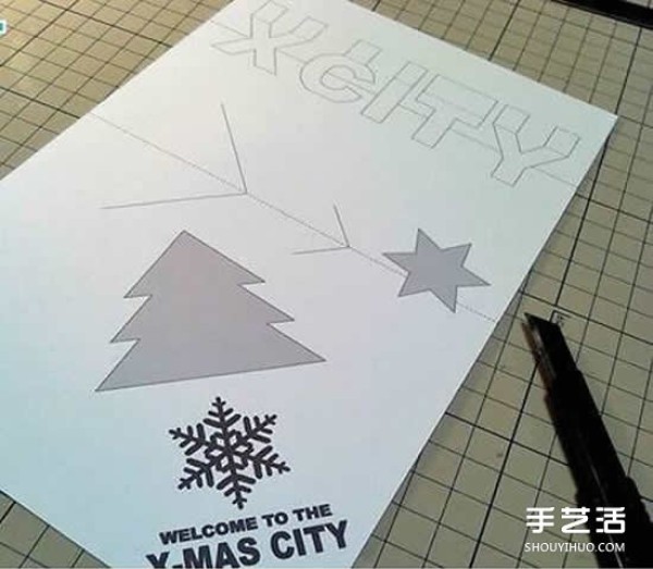 How to make a three-dimensional Christmas greeting card with illustrations and illustrations