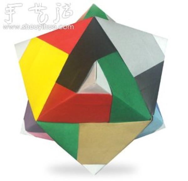 Complex 24-hedron combination origami tutorial