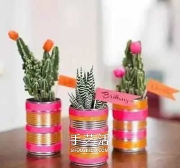 How to make a small potted plant by illustrating the simple use of waste iron cans