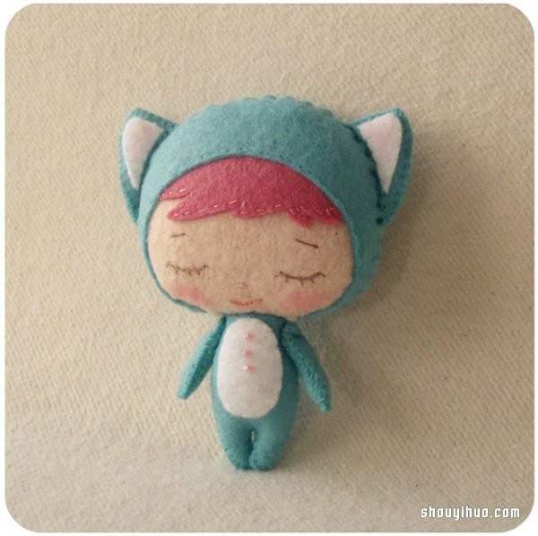 Q Meng non-woven cloth doll works of cute plush cloth doll hand-made works for appreciation