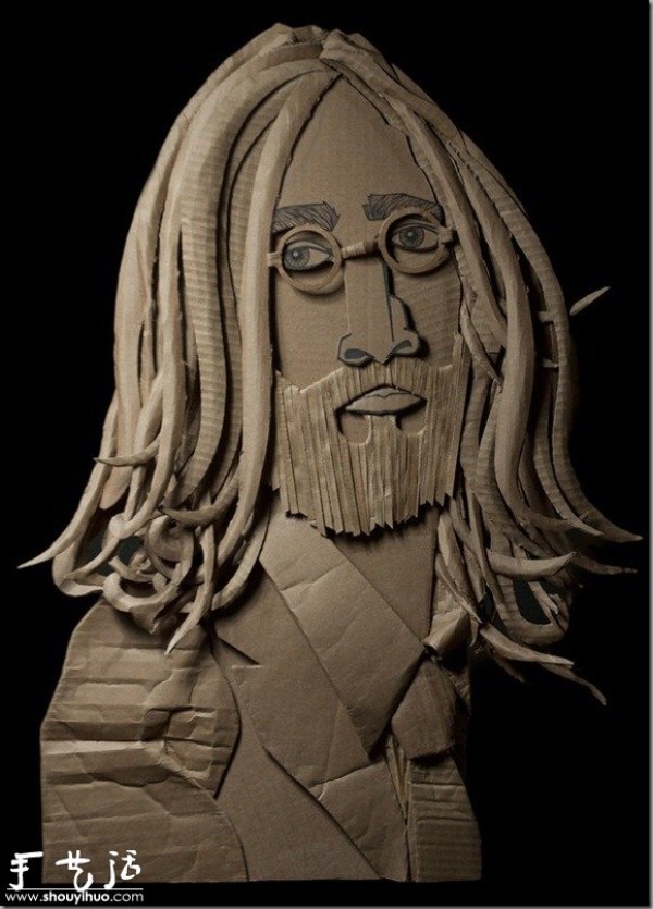 Handmade cardboard portraits