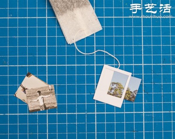 Photo + cardboard handmade beautiful tea bag label