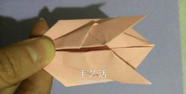 A simple folding method of three-dimensional rabbit, childrens origami rabbit illustration