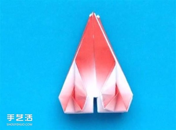 The origami method of crab claw origami, illustrated origami Christmas cactus tutorial