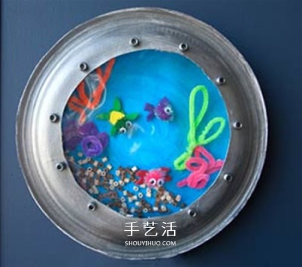 Use small-scale DIY items to make small-scale DIY decorations for the underwater world from waste plate waste