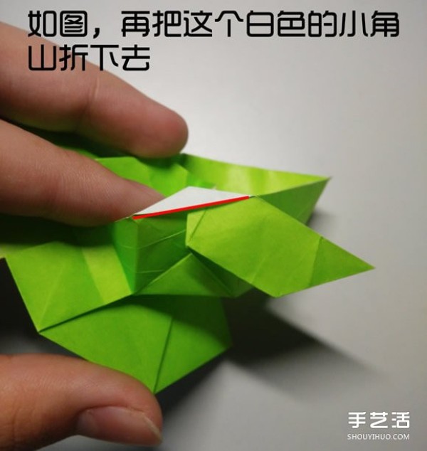 Three-dimensional duck origami step-by-step drawing and duck folding tutorial illustration