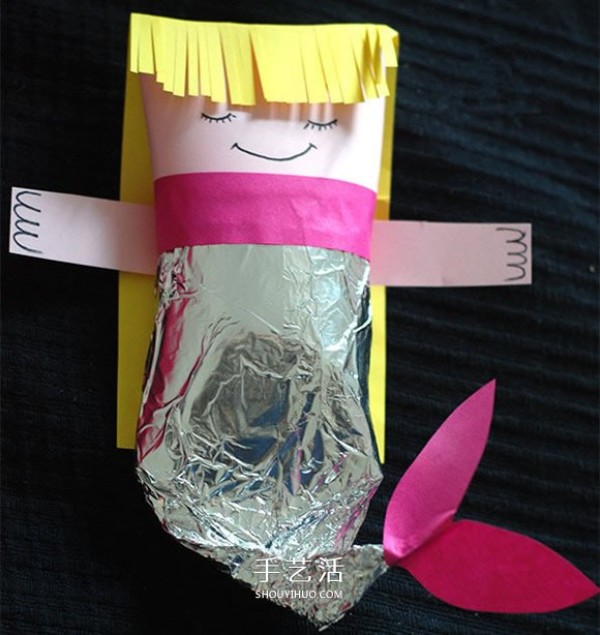 How to make a mermaid for children to make a mermaid toilet paper tube by hand