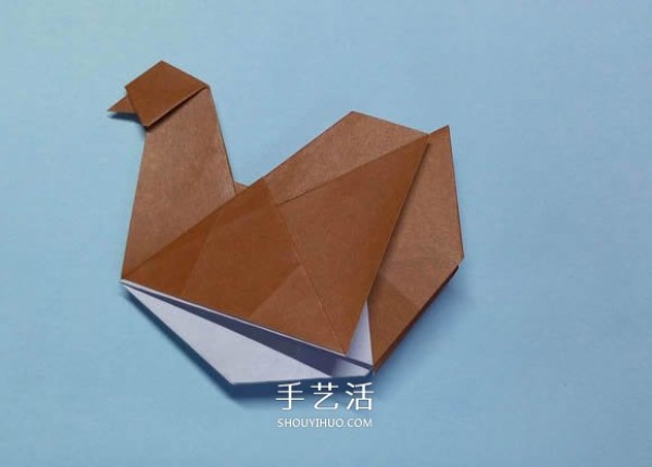 How to fold an origami hen with illustrations and steps of folding a hen