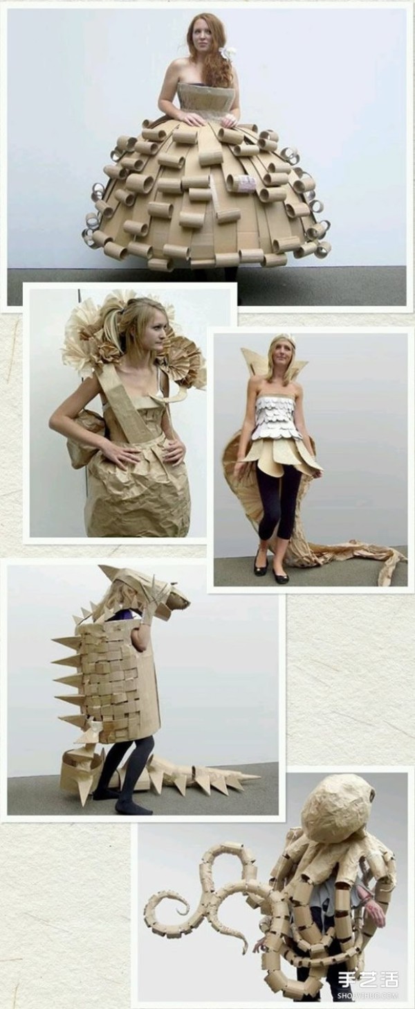 Awesome kraft paper handmade pictures DIY various clothing