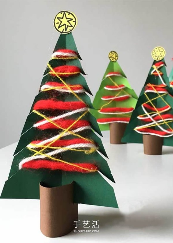 A simple way to make a Christmas tree from cardboard. A simple way for children to make a Christmas tree by hand