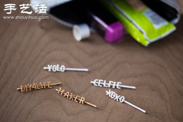 DIY handmade exquisite hairpins with words