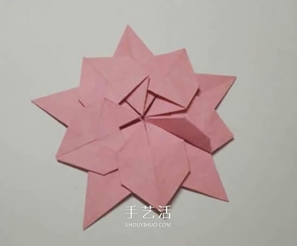 Christmas Origami Christmas Flower Illustration Steps for Folding a Flat Christmas Flower