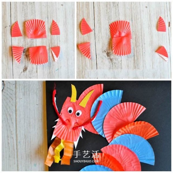 Tutorial on how to make New Years Chinese dragon stickers from cake paper