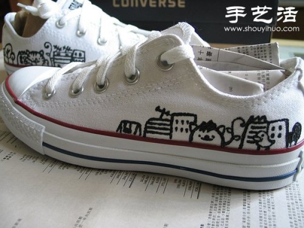 White canvas shoes handmade transformation tutorial