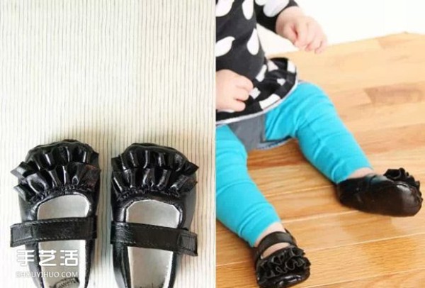 Renovate unwanted old bags to DIY to make beautiful baby shoes