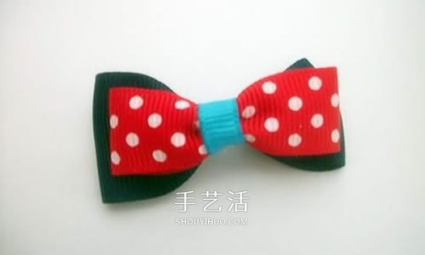 Homemade childrens bow hairpin, handmade DIY little girls bow hairpin