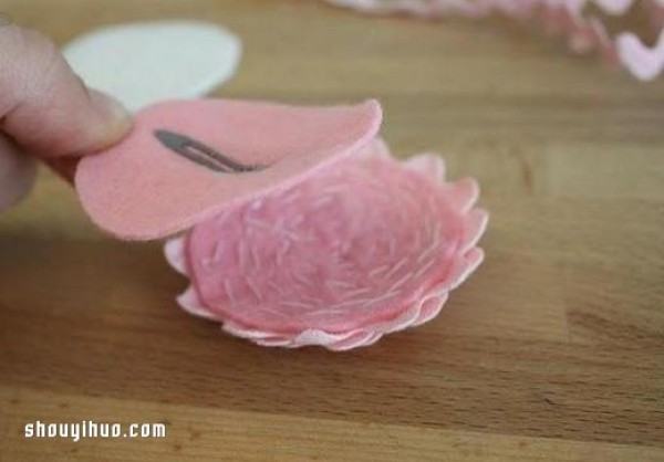 How to make peony head flower by hand with non-woven fabric and lace