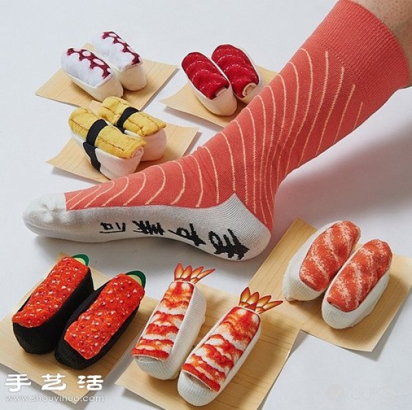 Creative sashimi sushi socks invented by Japanese people