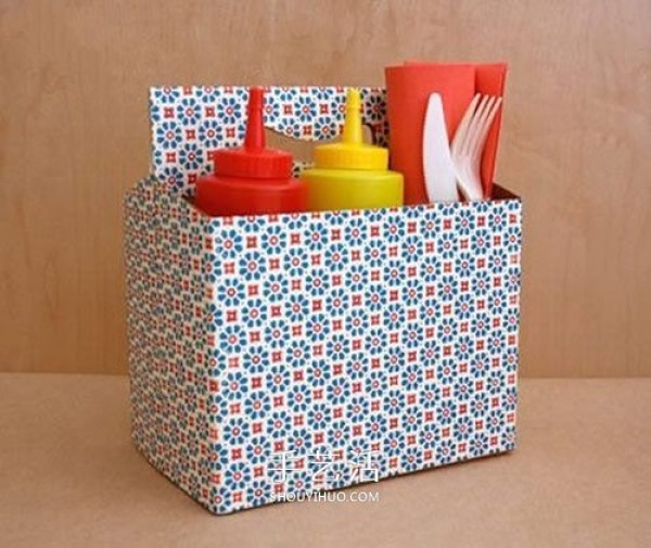 Tutorial on making storage boxes from waste cartons, simple DIY storage carton illustrations