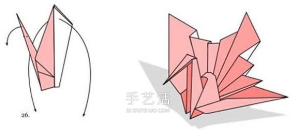 As if you are about to spread your wings and fly! Illustration of the steps of folding the beautiful paper crane