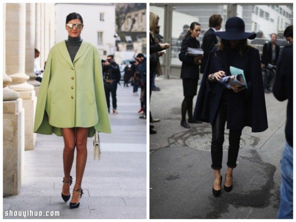 Watch a cape and shawl in autumn and winter fashion and be a chic girl