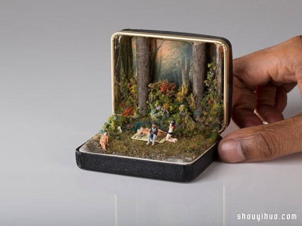 Old ring boxes turned into treasures Talwst mini stage creation