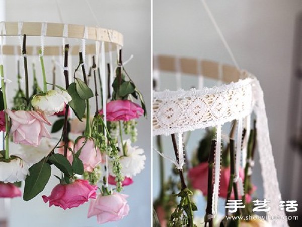 DIY roses to make beautiful garland decorations