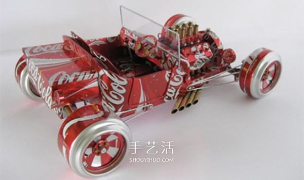 Can-pop car model making pictures, can-pop cans as vehicle model works