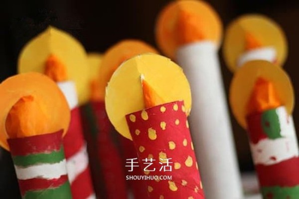 How to make handmade candles from toilet paper tubes for kindergarten Christmas candles