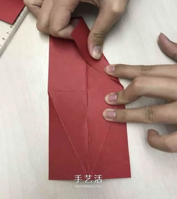 Illustration of making beautiful paper lanterns with small handmade origami for New Years Day