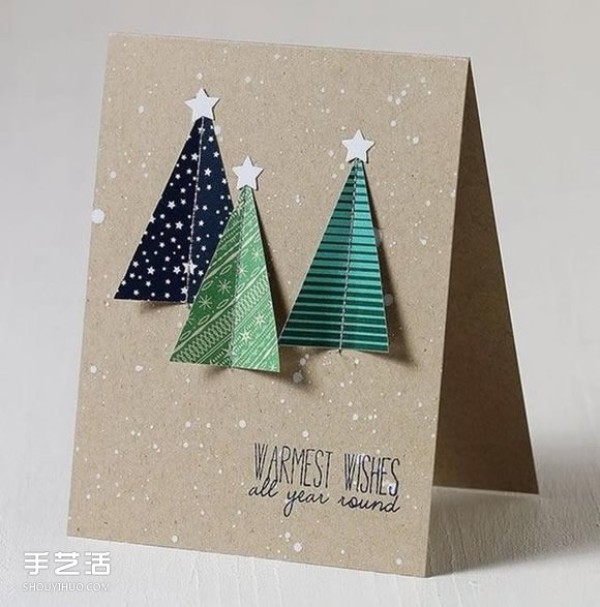 A collection of creative handmade greeting card pictures and beautiful Christmas greeting card material pictures