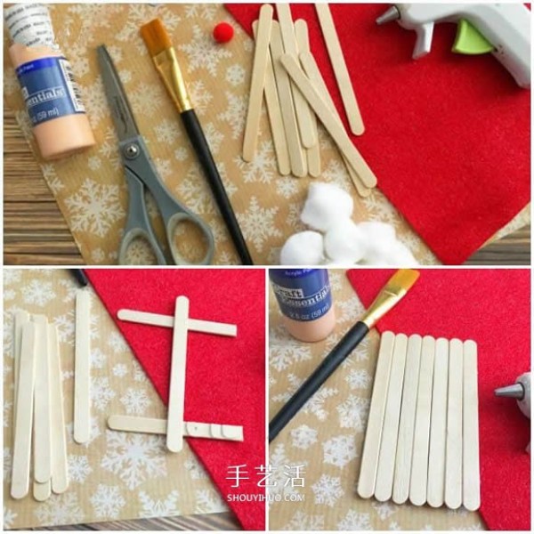 A tutorial on making handmade Santa Claus with ice cream sticks and making it for young children