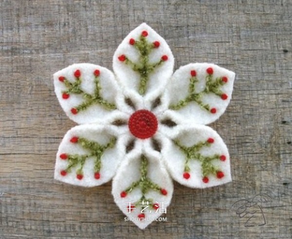 A collection of 18 kinds of non-woven snowflakes with pictures and handmade fabrics to make snowflakes