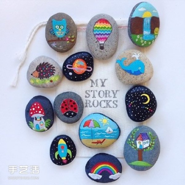 Super cute hand-painted cobblestones cartoon style pebbles painting pictures