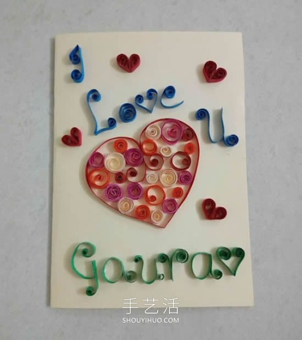 Illustrated tutorial on how to make your own quilled paper Valentines Day cards